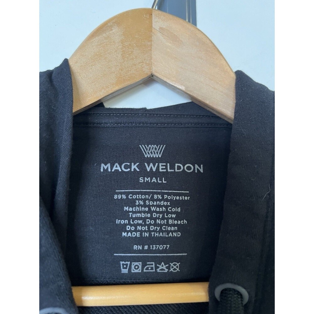 Mack Weldon Black Ace Micro Brushed French Terry Full Zip Hoodie Size Small - Picture 6 of 8
